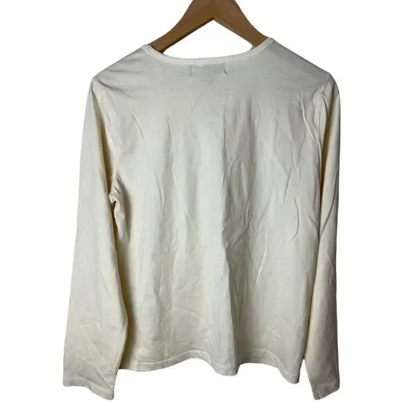 L-RL Lauren Active Ivory Long Sleeve Shirt Women's Size L - Picture 3 of 5